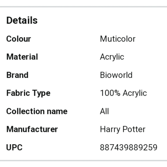 🆕 Harry Potter Gryffindor Patch Knit Scarf, Muticolor, One Size, Muticolor - Picture 5 of 10